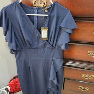 Karen Millen Midnight Blue Asymmetrical Dress